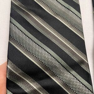 Black and Gray Striped Men's Tie